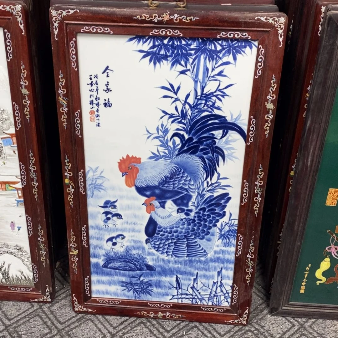 瓷90*52*1景德镇瓷板画柴窑烧制