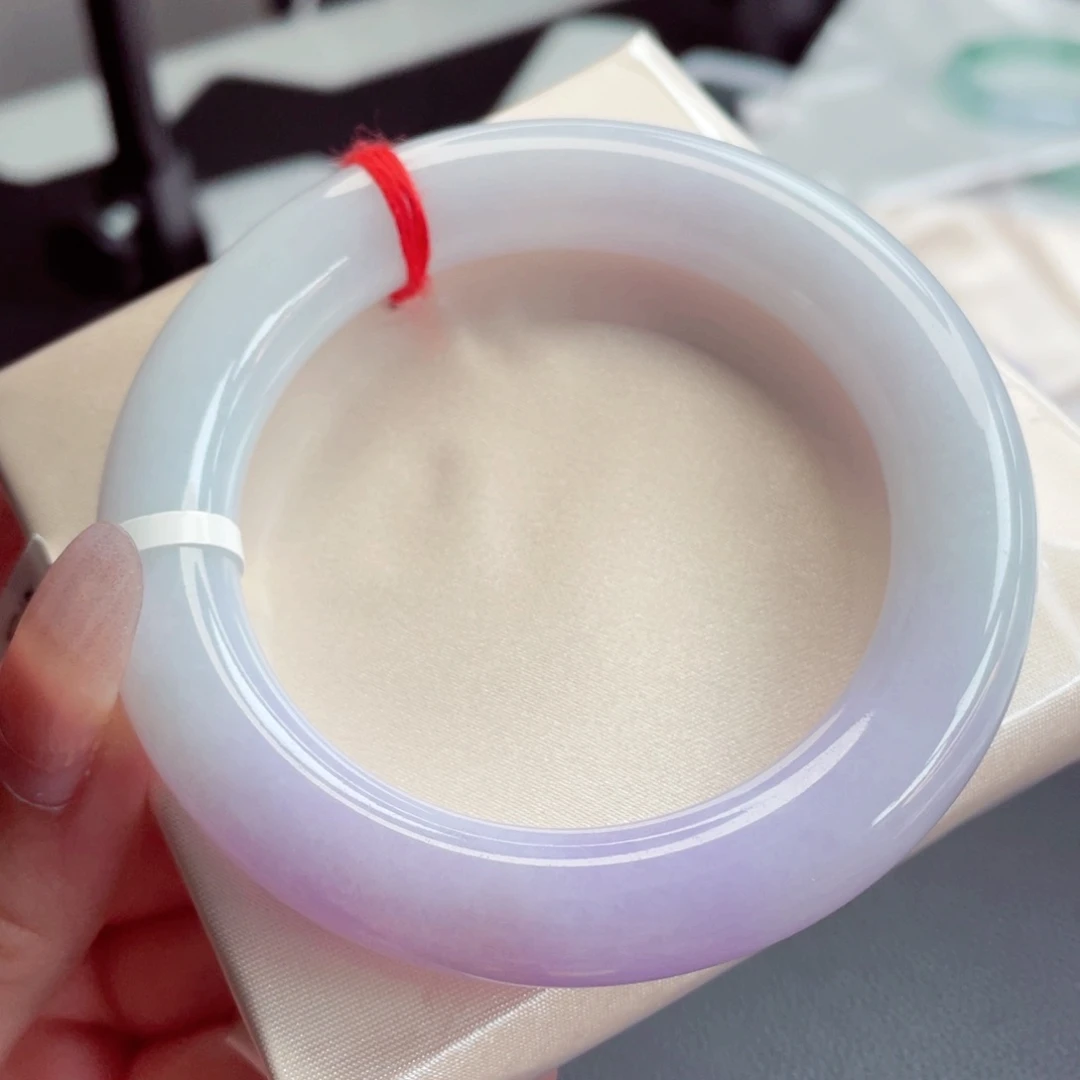 翡翠手镯未镶嵌55.9紫罗兰胖圆
