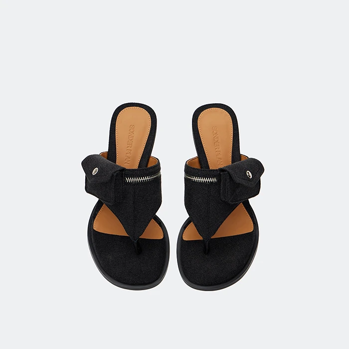 SONDERPLAN夹趾人字拖5cm时装凉鞋外穿人字拖细跟简约创意拖鞋