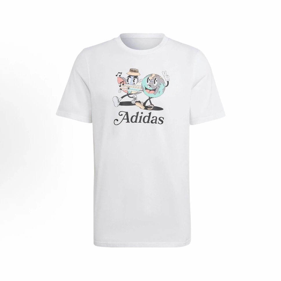 adidas originals 图案圆领宽松运动短袖T恤 男款IT8185