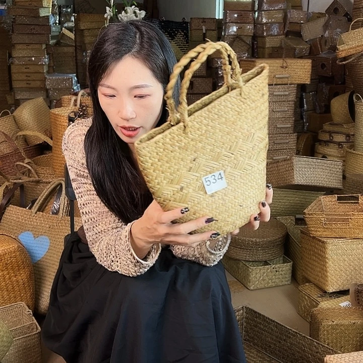 草编包/草编收纳盒带瑕疵