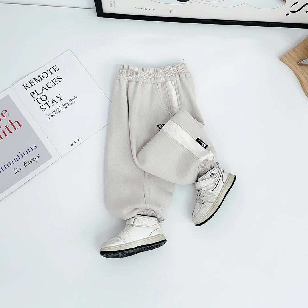 儿童加绒加厚裤子男童运动裤2025新款秋冬 BQ251020Y悠悠童话童装