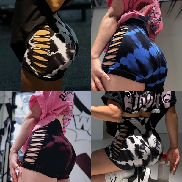 【镂空短裤送丁】透气速干撸铁女吸湿排汗运动短裤休闲运动训练印花