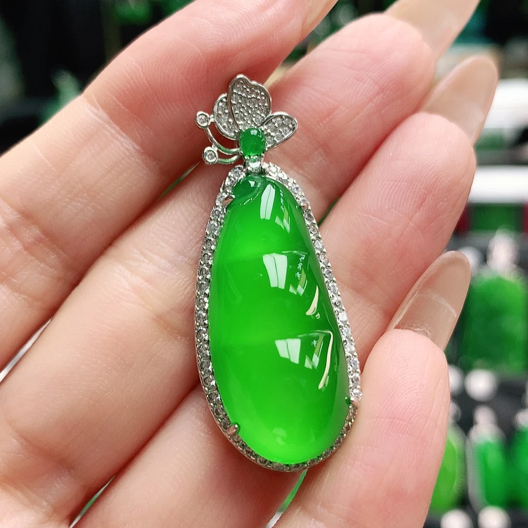 玛瑙/玉髓银S925镶嵌吊坠