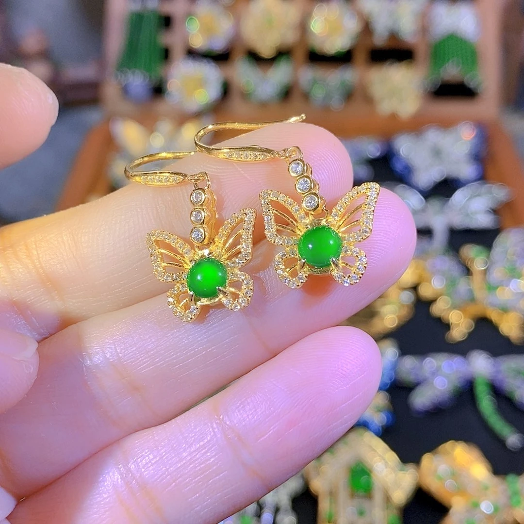 银S925镶嵌挂件翡翠