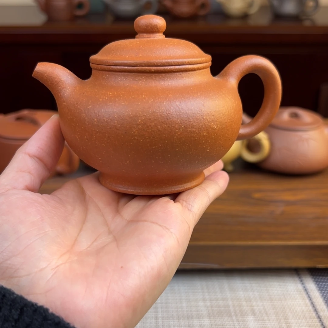 紫砂茶壶黄降坡掇只全手230cc