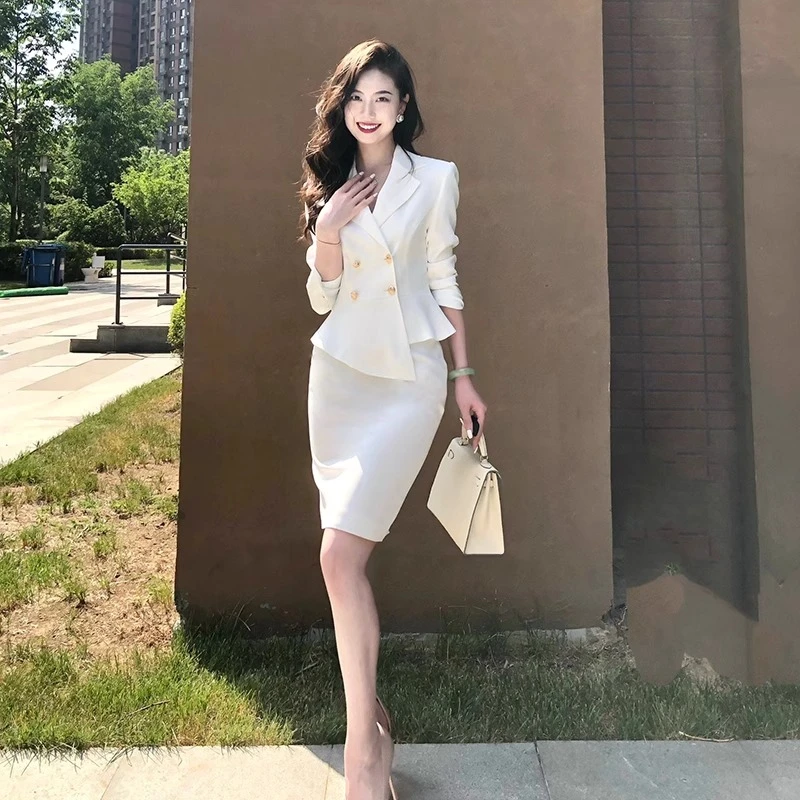 职场轻熟风女装盐系穿搭西装外套半身裙套装两件套气质韩版高级感