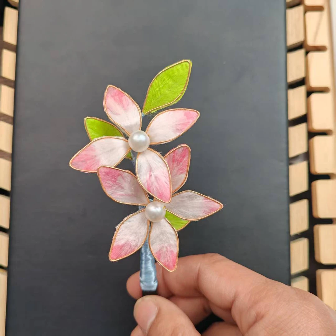 春风 非遗绒花古风配饰 发夹（手工制品 默认微瑕） 3311