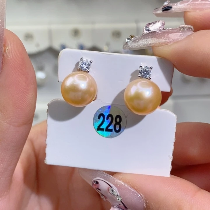 耳饰淡水珍珠银S925镶嵌