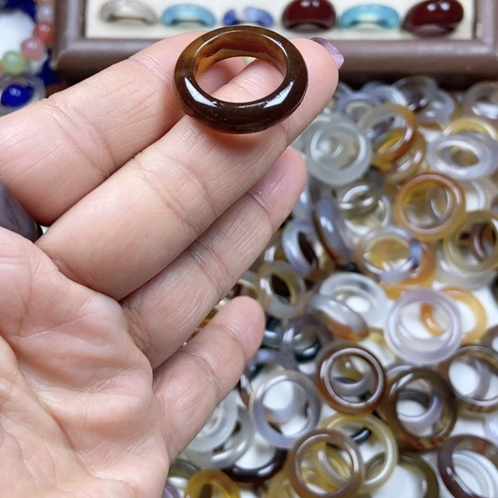 未镶嵌戒指玛瑙/玉髓痞*_不退不换