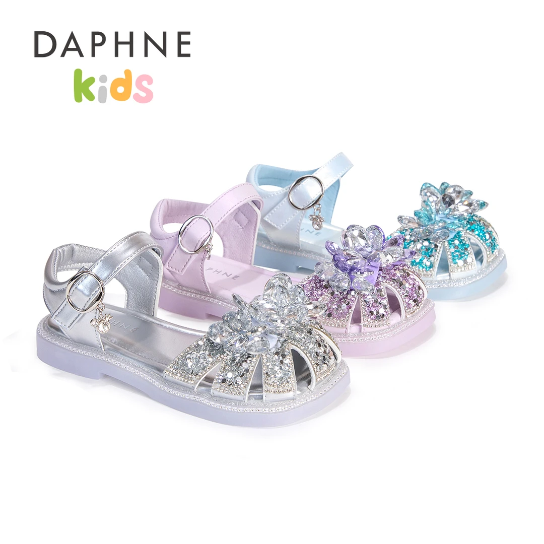 达芙妮女童漂亮公主鞋夏季2025新款儿童鞋水晶鞋子夏天小女孩凉鞋