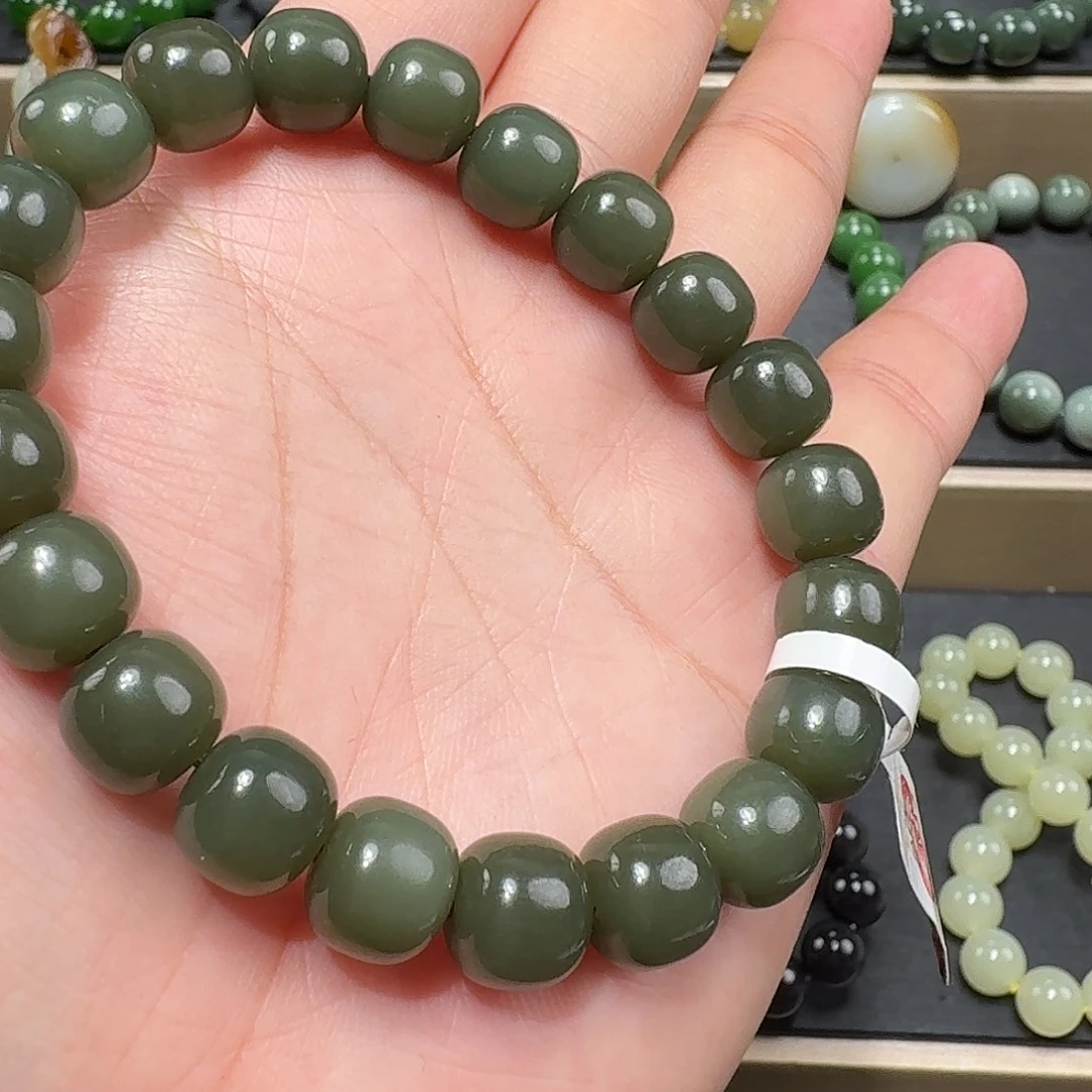 和田玉未镶嵌手链豆青 10 特细