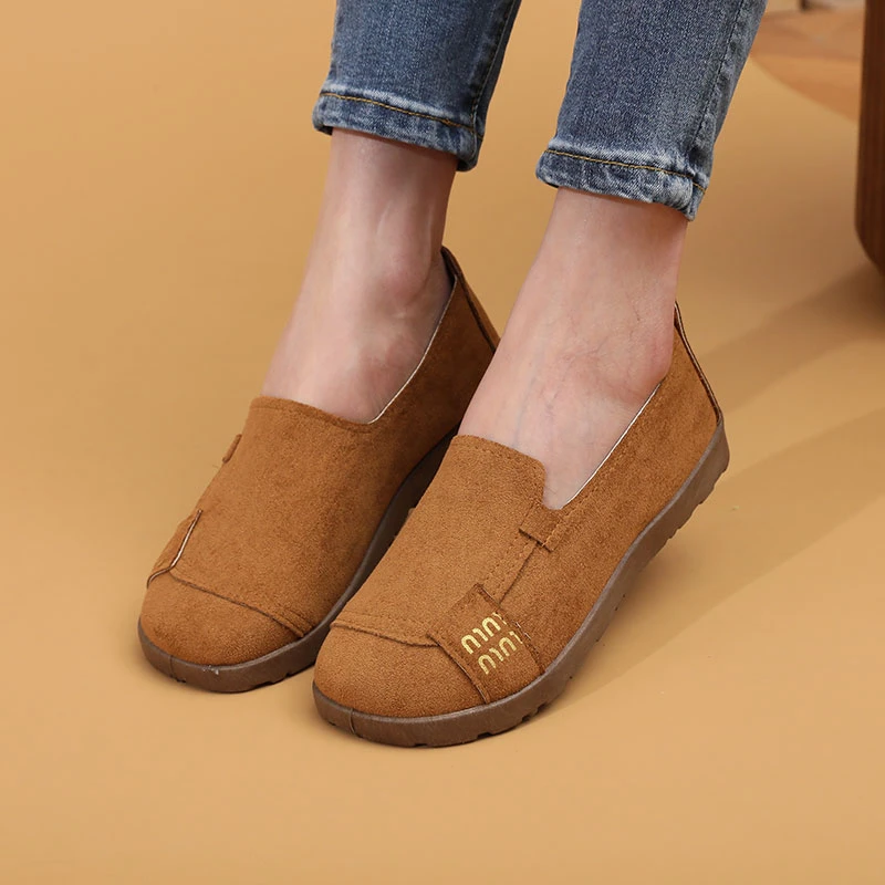 2025春季新款博肯复古平底鞋豆豆鞋一脚蹬软底单鞋百搭女鞋舒适