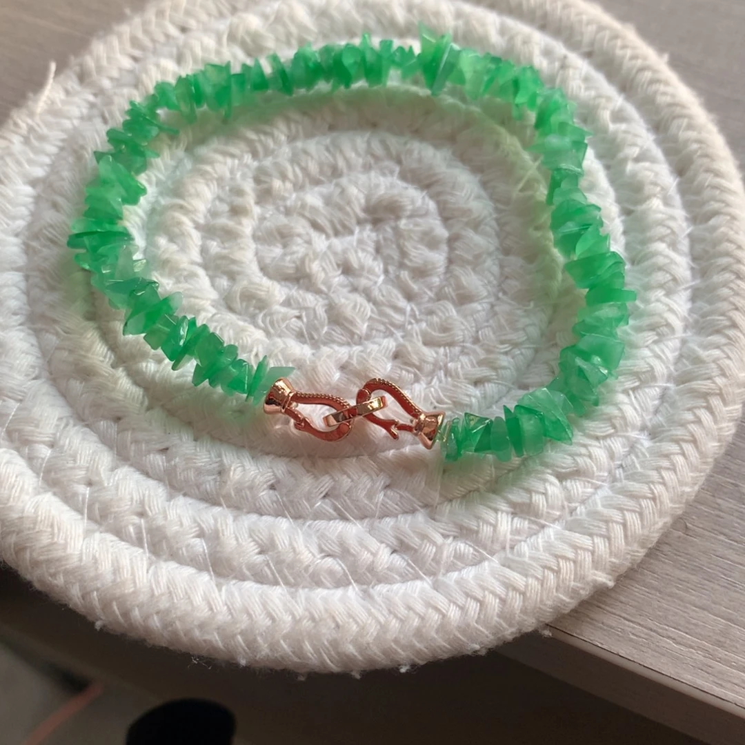 翡翠未镶嵌颈饰碎石手链