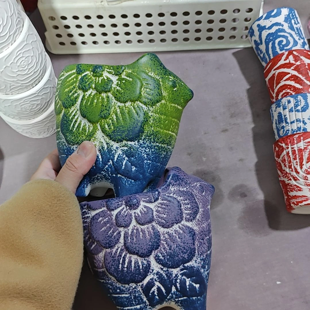 红陶吸水透气的白陶花盆凑满12发货