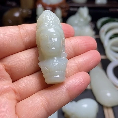和田玉未镶嵌吊坠(不含链)明**天