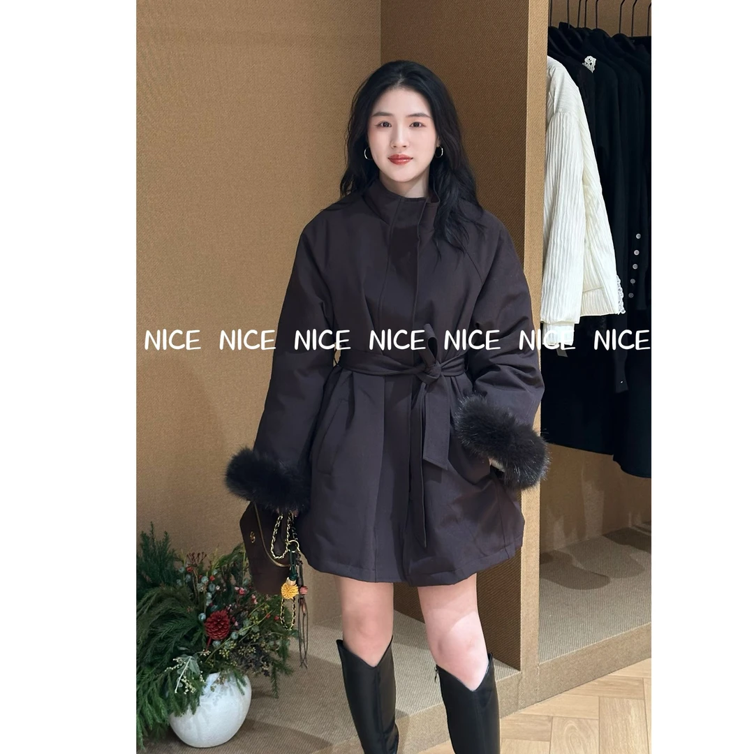 NICE【无声暖】气质设计感加厚女韩版显瘦保暖外套