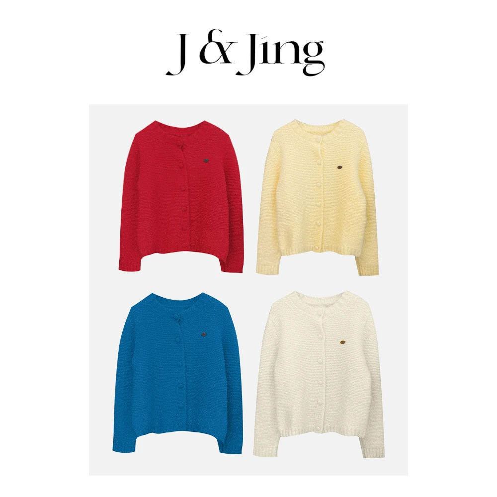 J&Jing-「云感棉花糖」- FUR*韩单！不可烘干百搭软糯针织开衫MD8527