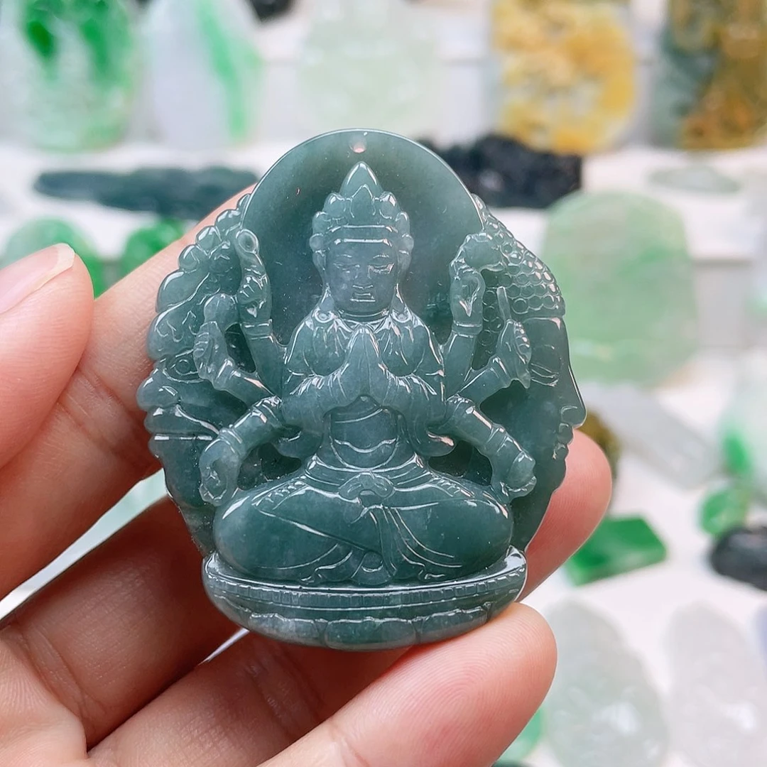 翡翠颈饰未镶嵌千手