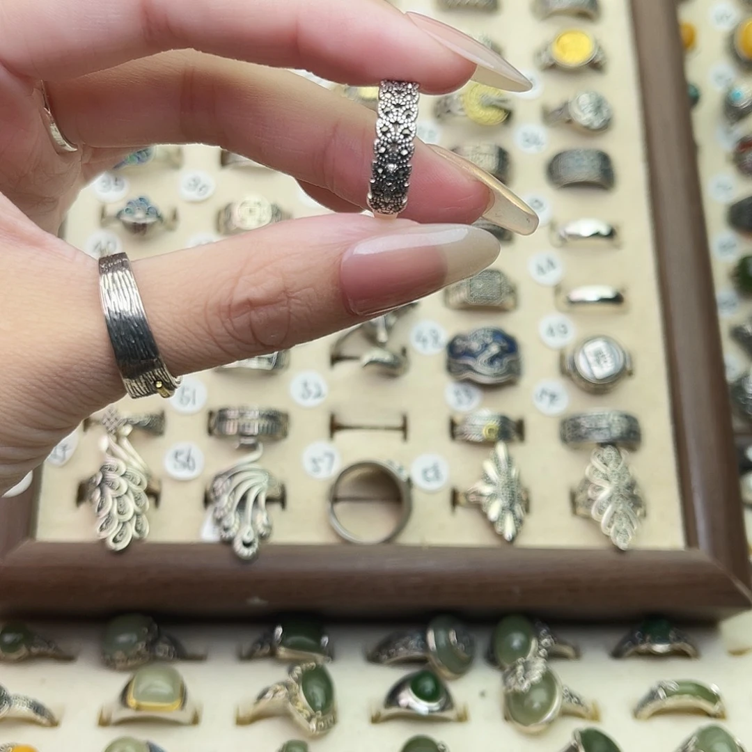 南红玛瑙银S925镶嵌戒指
