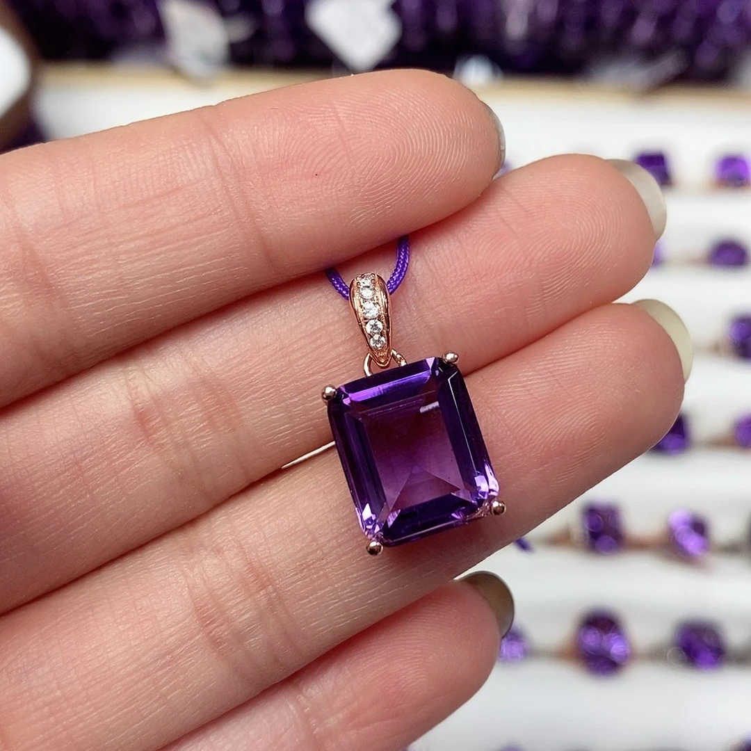 吊坠(赠链)银S925镶嵌紫晶