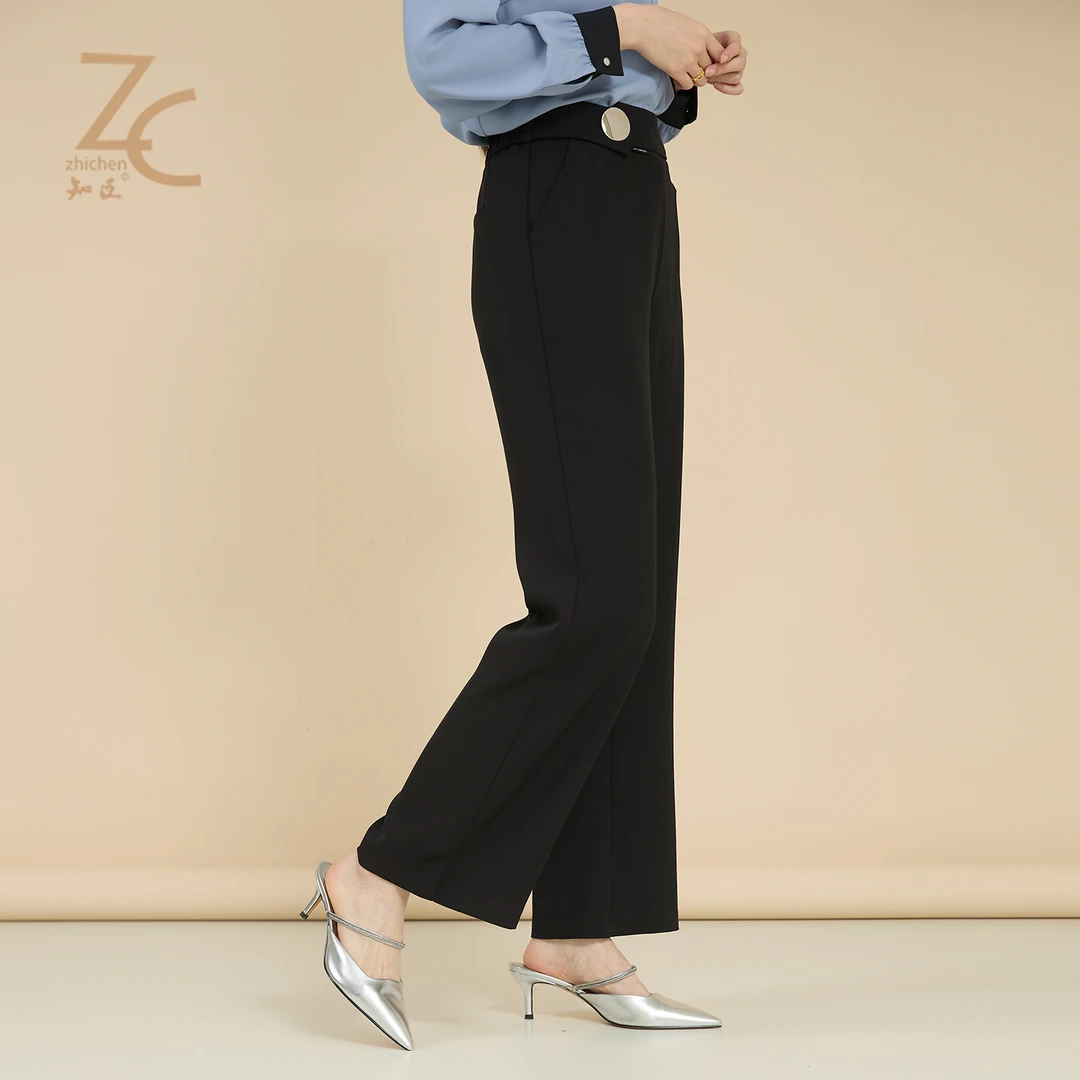 知臣腰头装饰直筒裤 86231079