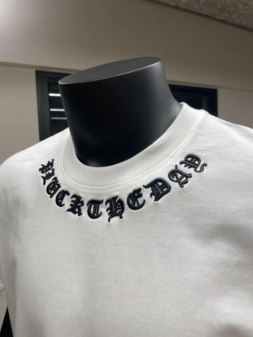 美式重磅刺绣短袖T恤男士Old English字母绣花T休闲夏季半袖圆领T