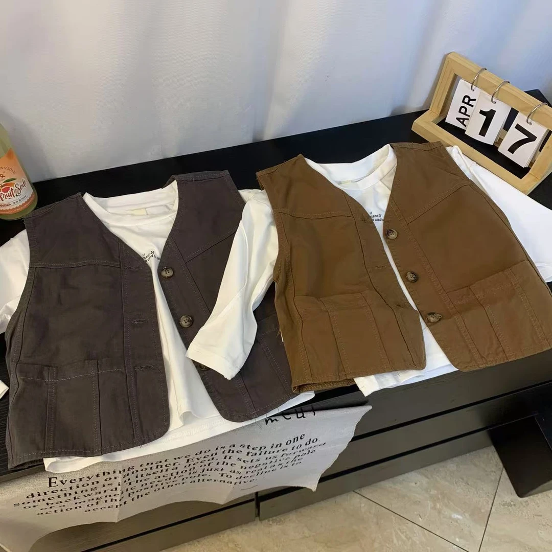 春款男女宝日韩系马甲两件套 断码特价冲啊