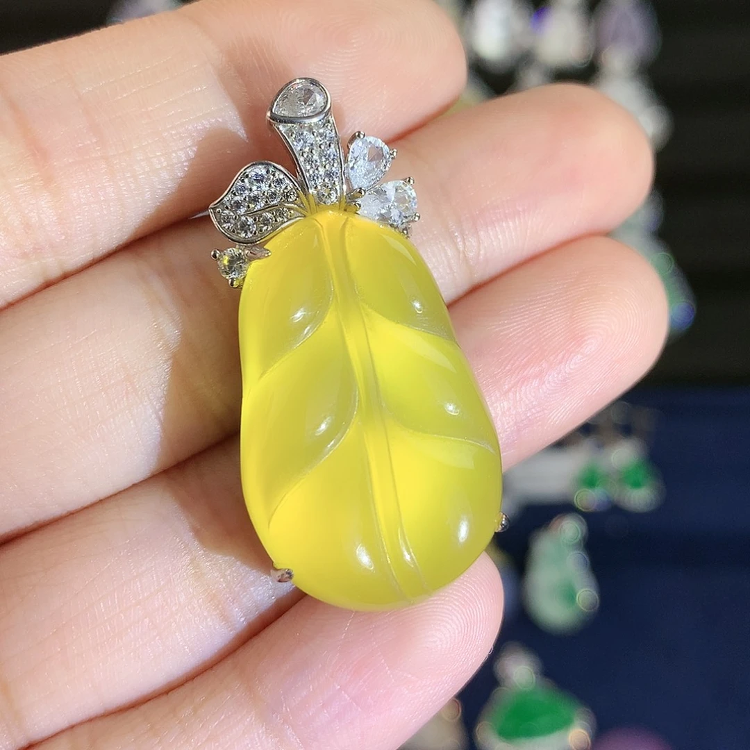 玛瑙/玉髓银S925镶嵌颈饰