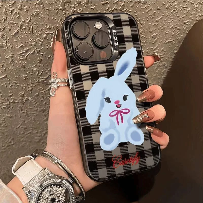 格纹兔子适用于苹果/华为/荣耀/VIVO/OPPO/小米/红米/手机防摔壳