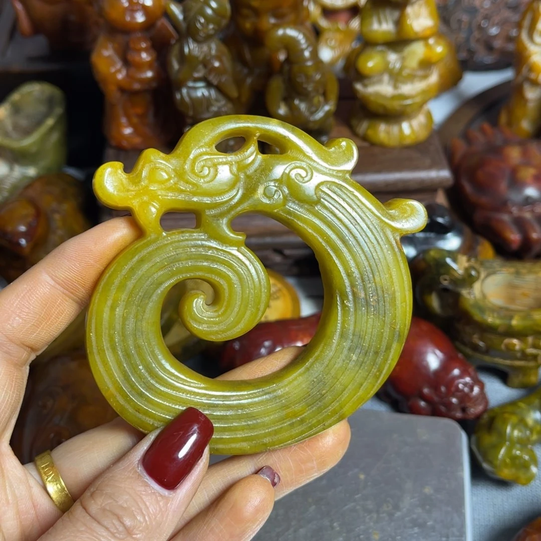 蛇纹石玉合金颈饰