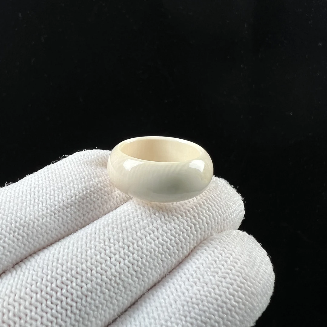 S2182天然猛犸牙 戒圈 15.7*8mm支持鉴定 假一罚四