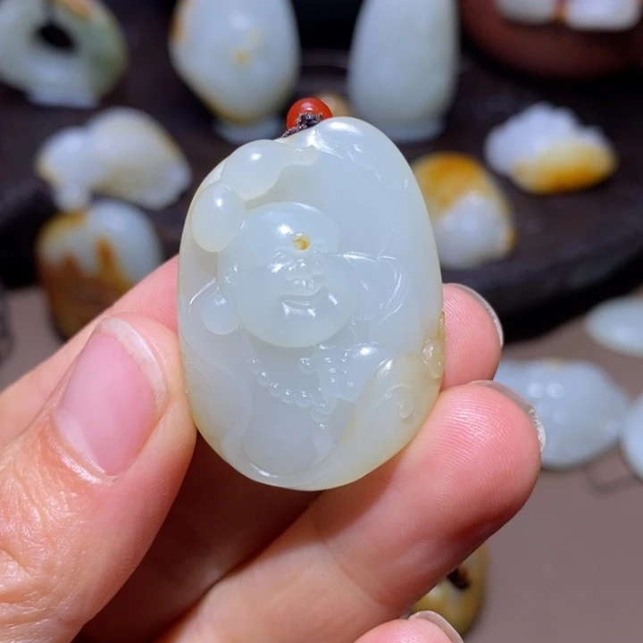 和田玉未镶嵌吊坠(不含链)
