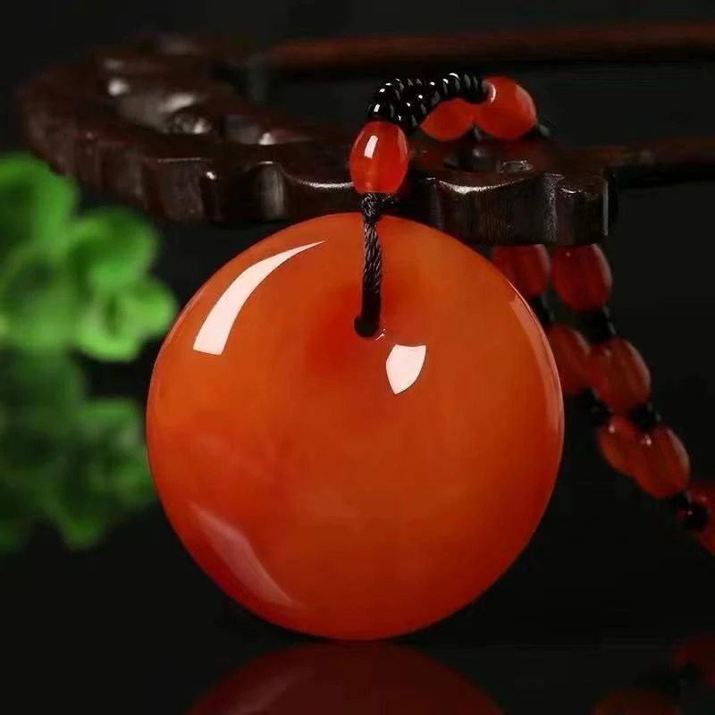 2025年春季爆款P10红色女生项链经典吉祥扣时尚百搭吊坠XL042