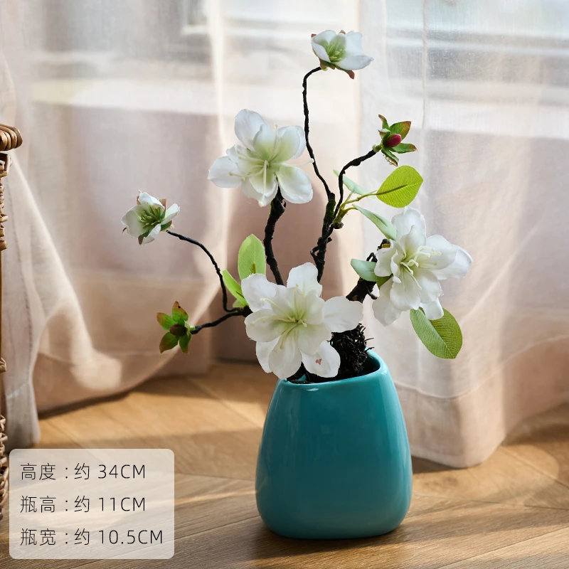 《七月花开》爆款仿真花艺摆件摆花家居装饰花艺花束餐桌山茶花