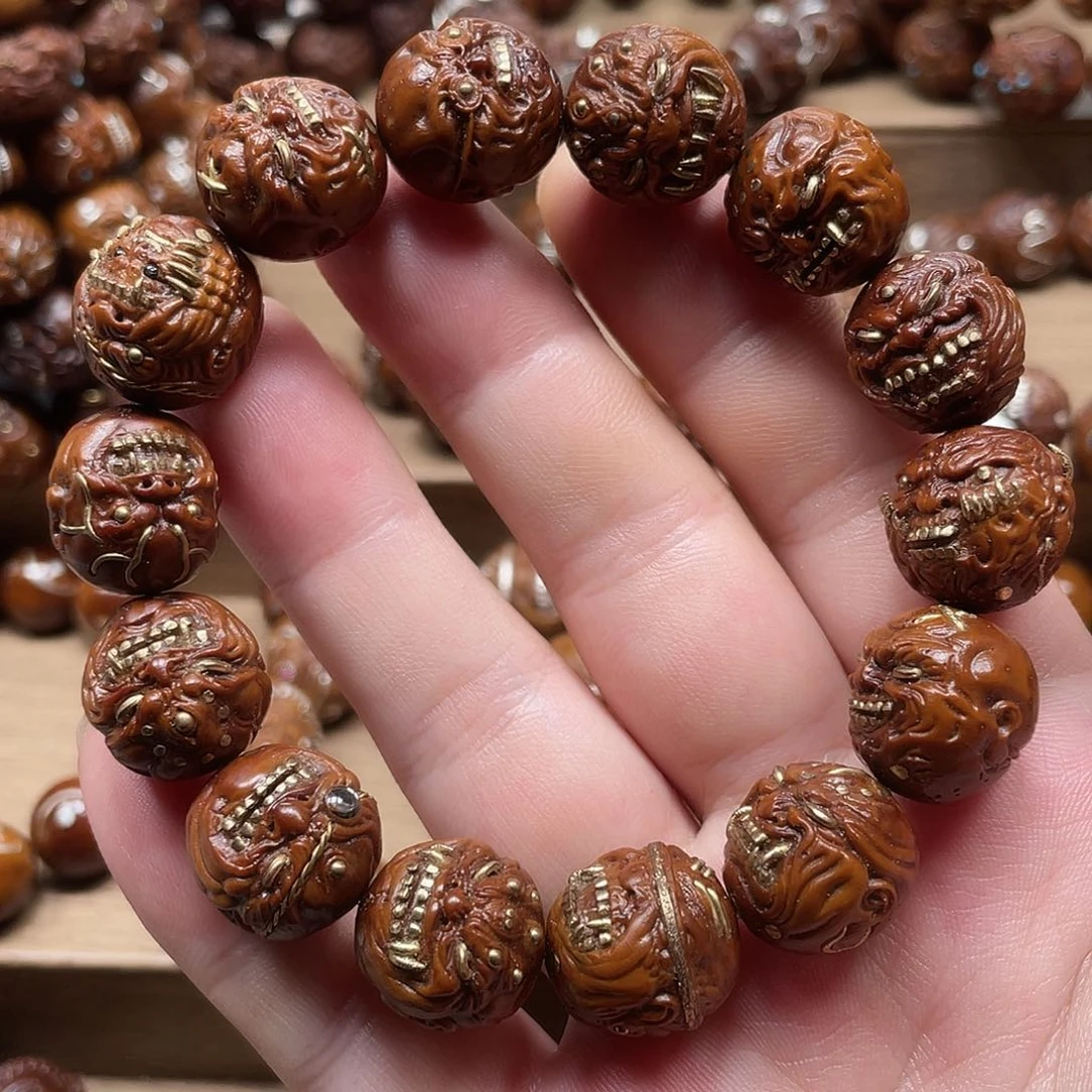 紫金鼠手串开播福利全品16.5尺恶僧镶嵌紫金鼠手串