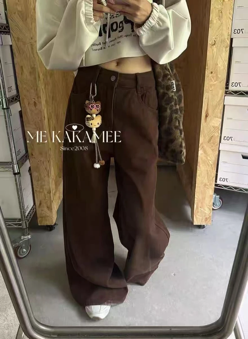 秋新品立体毛巾锈KT设计感磨毛薄绒牛仔裤