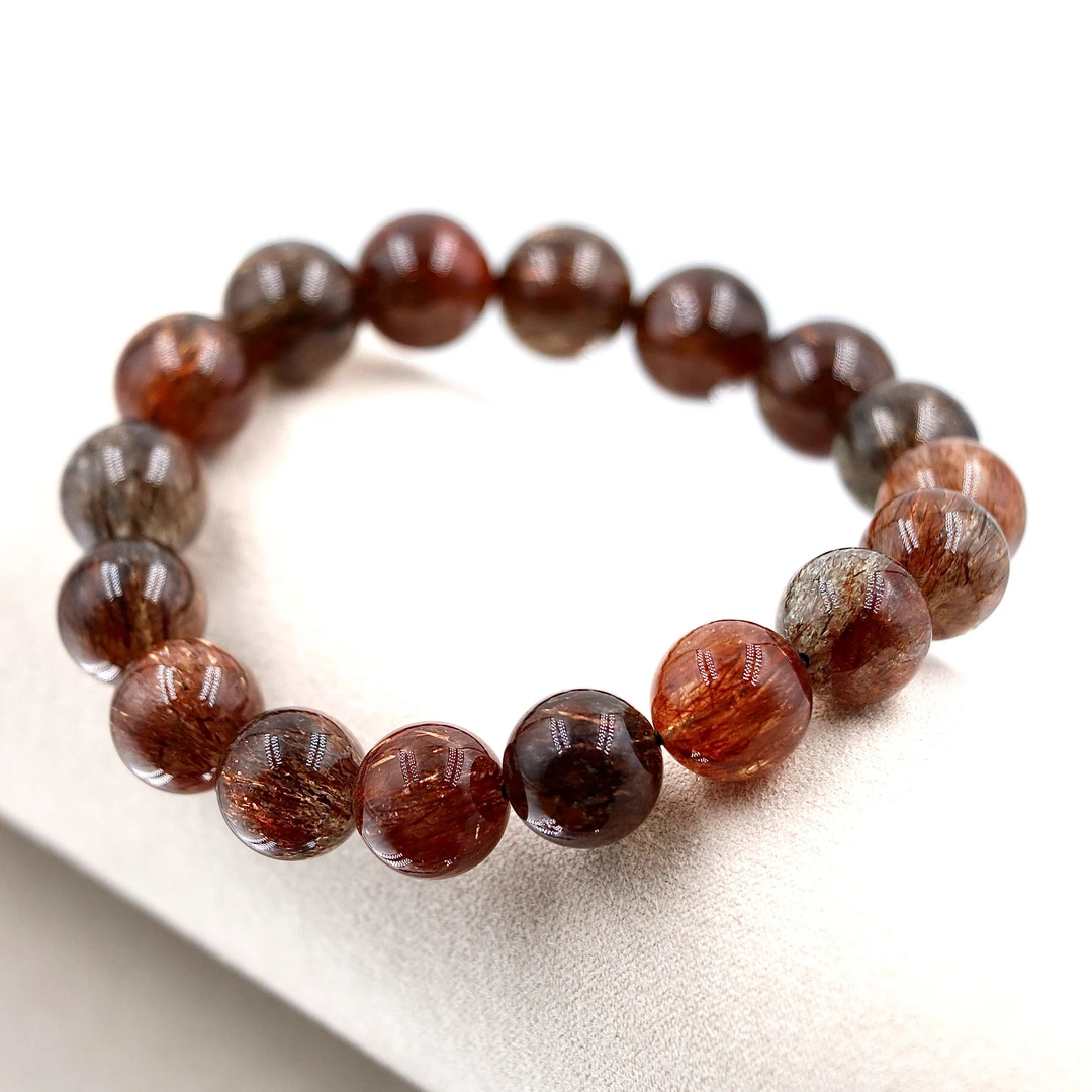 毕业级满矿天然黑金超七水晶手串C5565-尺寸可选-多样性发一