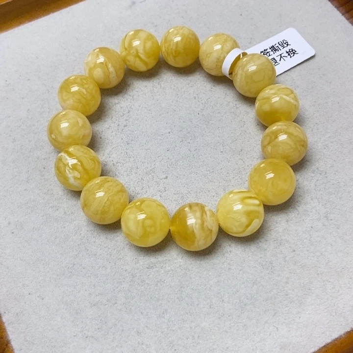 蜜蜡未镶嵌裸石手串