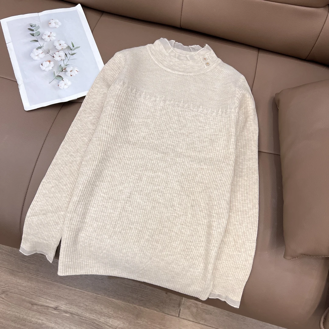 【叶子服饰】春季新款简约时尚百搭毛衣0410