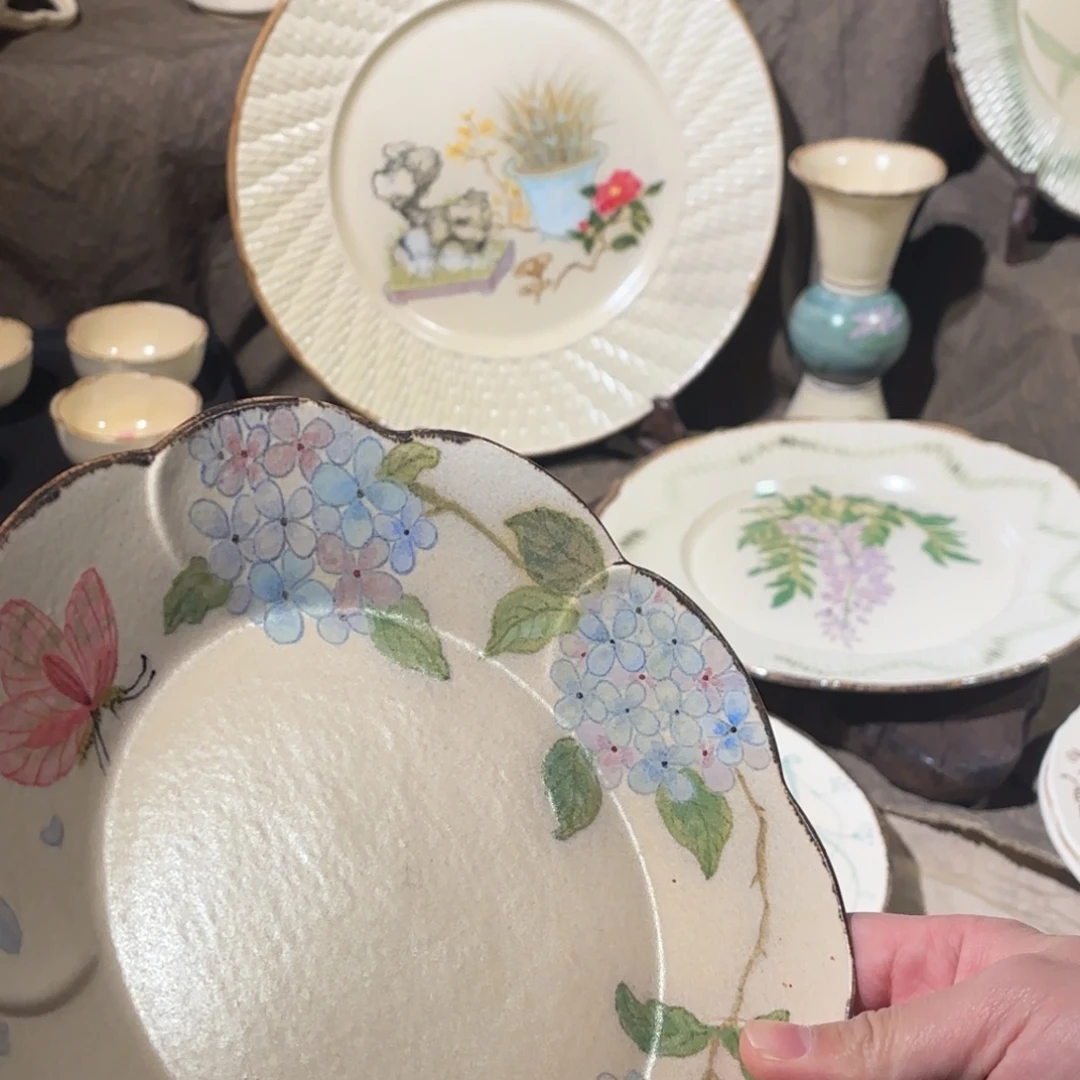 陶摆件可爱的盘子