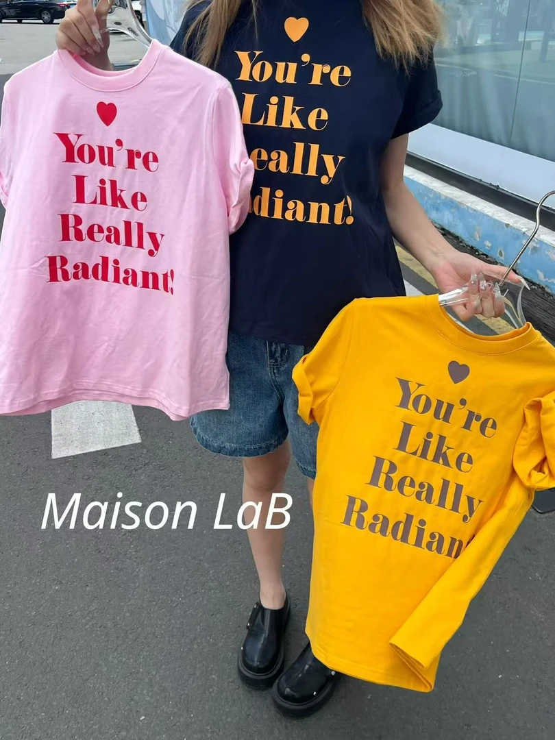 ahhh爱心活力印花短袖