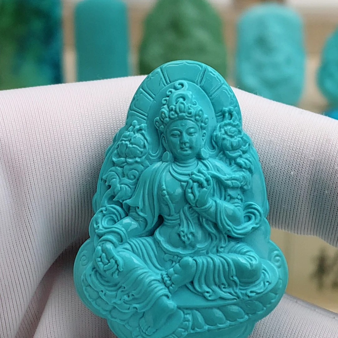 绿松石未镶嵌挂件