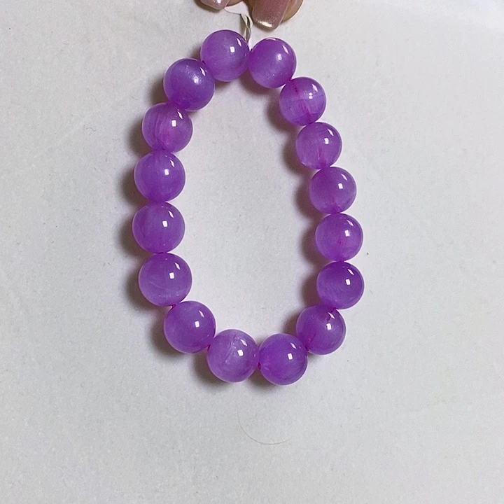 未镶嵌锂辉石紫锂辉高冰收藏级手串12+