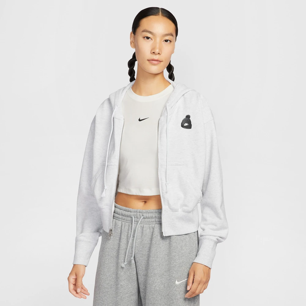 NIKE/耐克女子GFX FLC CROP HDY运动夹克外套IO0490051
