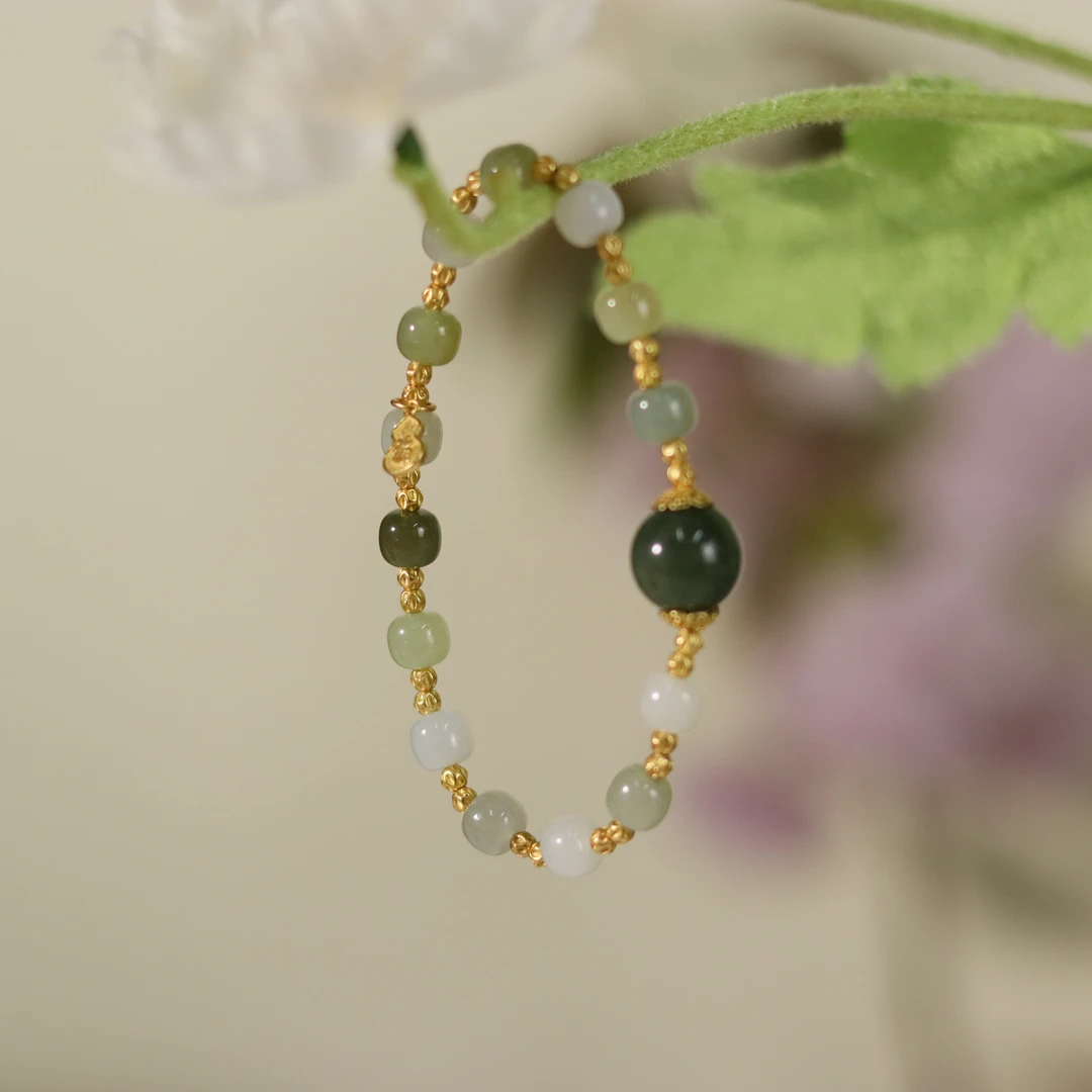 ZC10A18139[原创]多宝和田玉单圈手串（多样性发货）