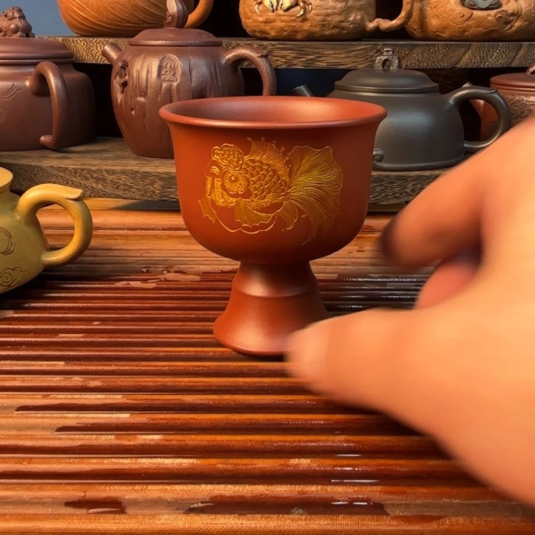 原矿朱泥悠哉金鱼杯