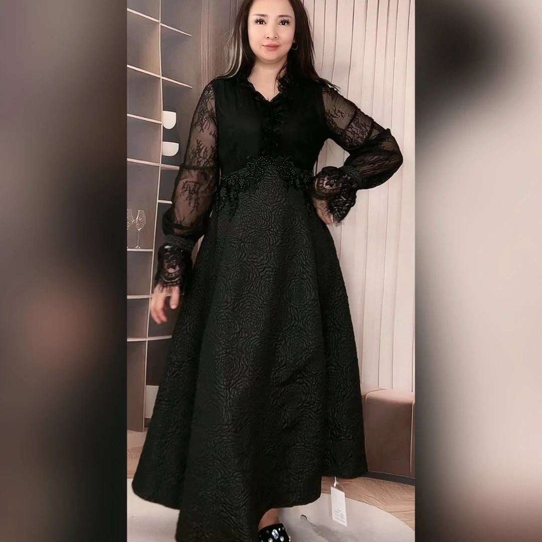 【128】秋冬新款修身气质蕾丝时尚连衣裙