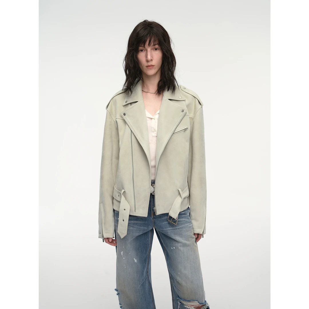 [ColorFUR系列]付智恩 春日旅者 复古微宽松翻领机车夹克春款