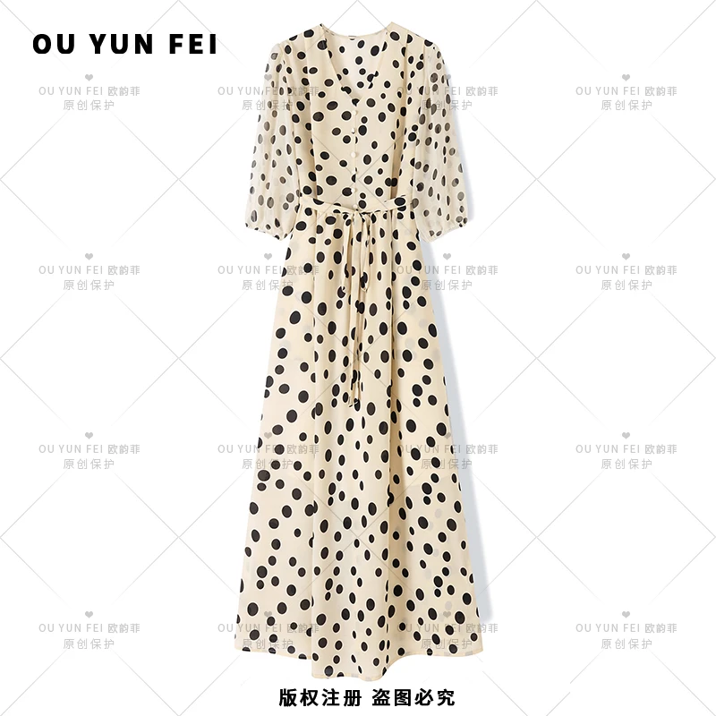 【明星范冰冰同款】夏季新款女装连衣裙气质轻奢显瘦穿搭F1205